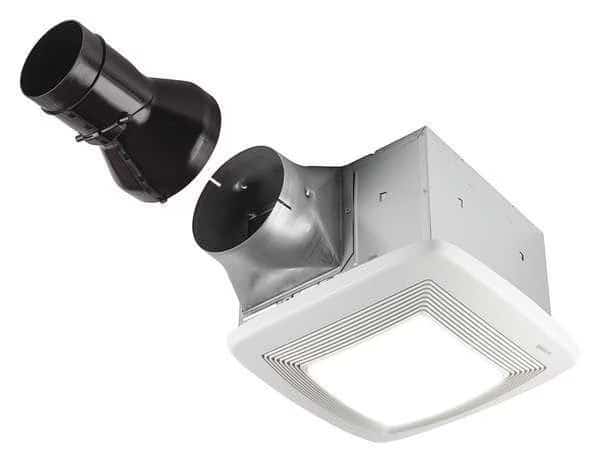 Ceiling Bathroom Fan, 80 cfm cfm, 4 in Duct Dia., 120V AC, Energy Star Certified