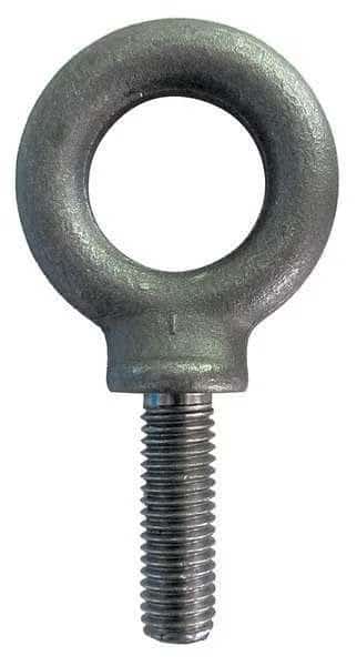 Eye Bolt With Shoulder, 3/8"-16, 5/8 in Shank, 1 in ID, Steel, Plain