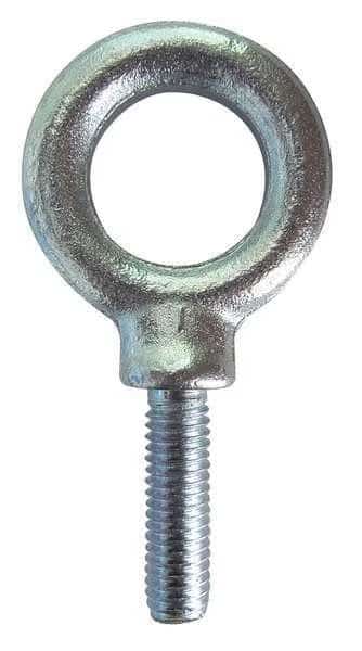 Eye Bolt With Shoulder, 3/4"-10, 3 in Shank, 1-1/2 in ID, Steel, Zinc Plated