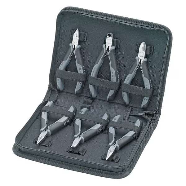 6 Piece Bi-Material; Plastic Grip Set Of 6 Precision Electronics Pliers