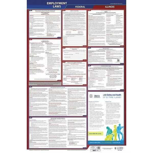 LaborLaw Poster, Fed/STA, IL, ENG, 26inH, 1yr