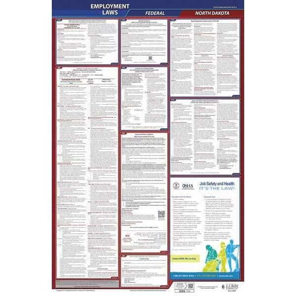 LaborLaw Poster, Fed/STA, ND, ENG, 26inH, 1yr