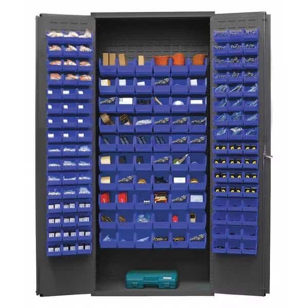 Extra-Heavy Duty Bin Cabinet, 36 in W, 84 in H, 18" D, 156 Bins