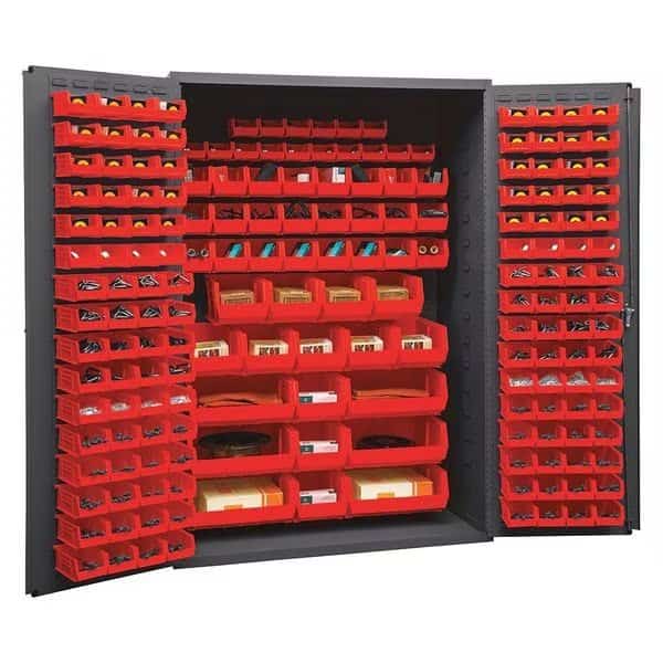 Extra-Heavy Duty Bin Cabinet, 48 in W, 72 in H, 24" D, 186 Bins