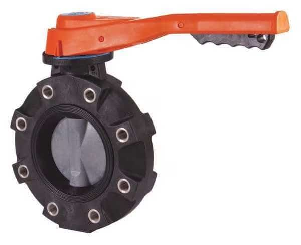 Butterfly Valve, 3", CPVC/FPM, Lever Handle, 316-SS Lugs