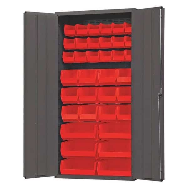 Extra-Heavy Duty Bin Cabinet, 36 in W, 72 in H, 18" D, 36 Bins