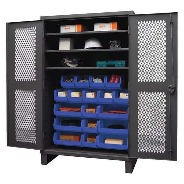 Super Duty Bin Cabinet, 48 in W, 78 in H, 24" D, 18 Bins
