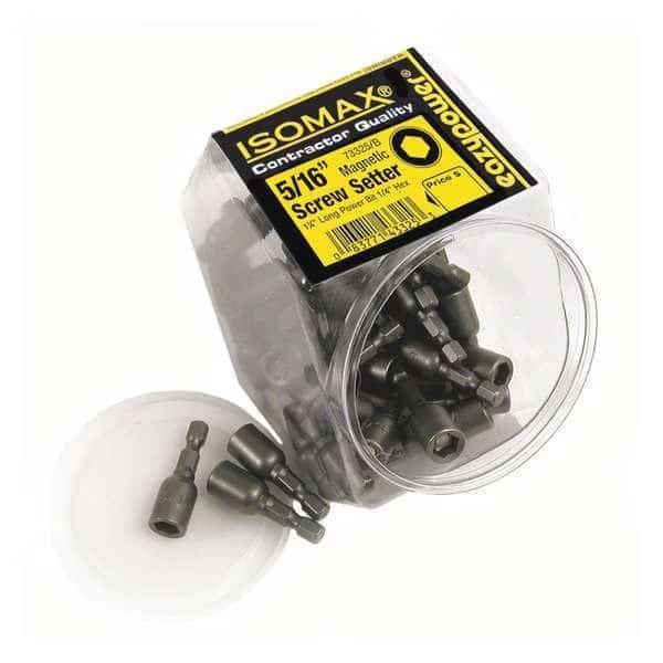 Nutsetter, 5/16" Hex, 1-1/2" L, Steel, PK50