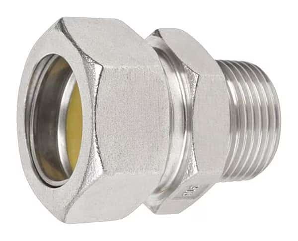 Rigid Grounding Connector, 1/2 in, Compression, 316 Stainless Steel, Polished, Silver