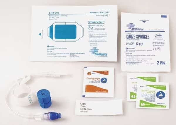 IV Start Kit, 7 1/2 in L, 6 in W, Clear, White