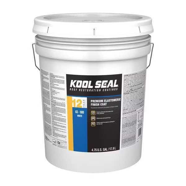 Elastomeric Roof Coating, 4.75 gal, Pail, White