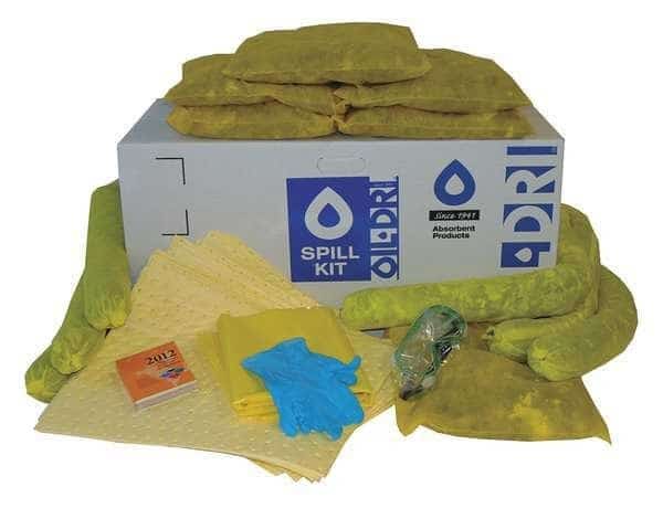 Spill Kit, 20 gal Volume Absorbed per Kit, 30 gal Capacity, Box, Brown