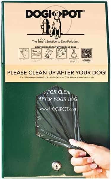 15-1/2" Green Aluminum, PetWaste Bag Dispenser