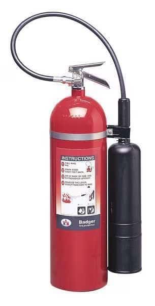 Fire Extinguisher, 15 lb Capacity, Class BC , UL Rating10B:C , Carbon Dioxide 14 sec, Discharge Time: