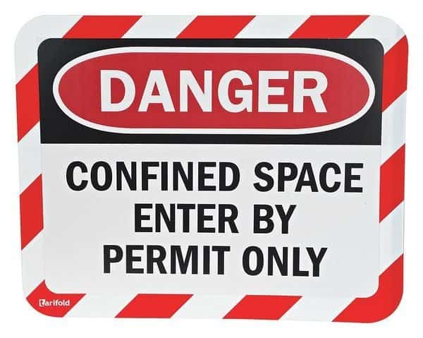 Sign Holder, Adhesive, Confined Space, PK2
