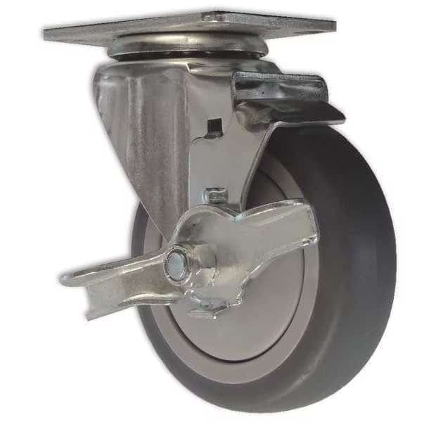 Caster 4 In., Swivel/Brake, 375 lb