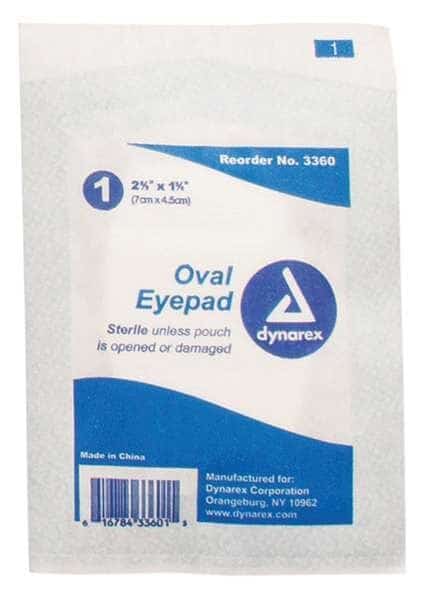 Oval Eye Pads,Strle,1-5/8x2-5/8in,PK600, Mfr#: 3360, DYNAREX