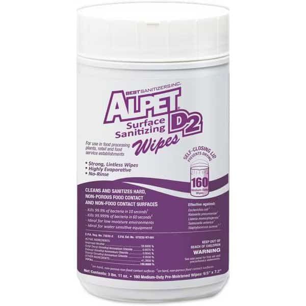 Sanitizing Wipes, 160 Wipe Canister, 9 1/2 in x 7 1/4 in, Unscented, White, 6 Pack, BEST SANITIZERS, Mfr# SSW0002