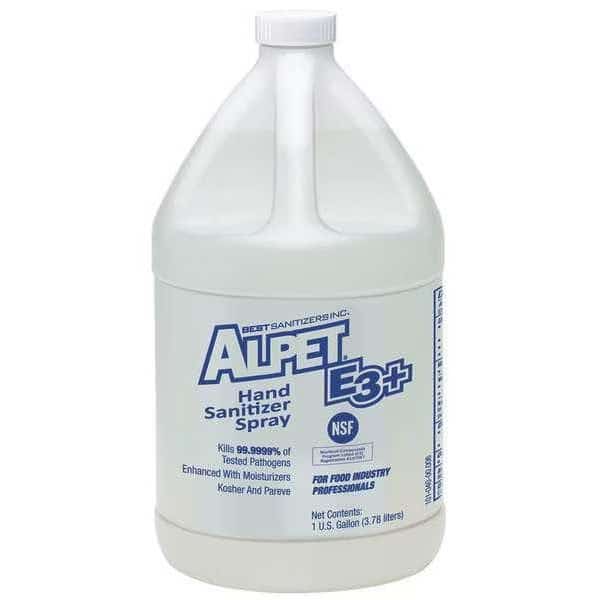 Hand Sanitizer, Liquid, E3 NSF Rating, Jug, 1 gal, Fragrance Free, PK4
