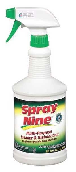 Cleaner and Disinfectant, Trigger Spray Bottle, 32 oz, Ready to Use, Citrus, Clear, 12 PK