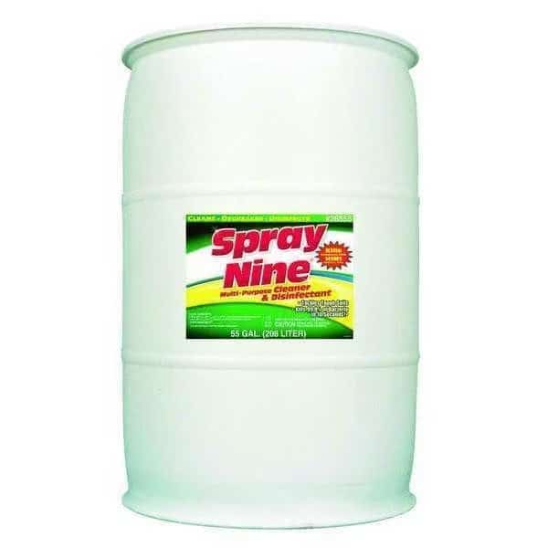 Cleaner and Disinfectant, 55 gal. Drum, citrus, Clear, SPRAY NINE, Mfr# 26855