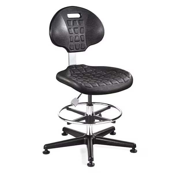 Cleanroom Task Chair,Polyurethane,Black, Mfr#: 7500C1-BLK, BEVCO