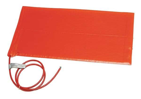Heating Blanket, Silicone Rubber, 240V, 360W, 6"W x 24"L, w/ PSA