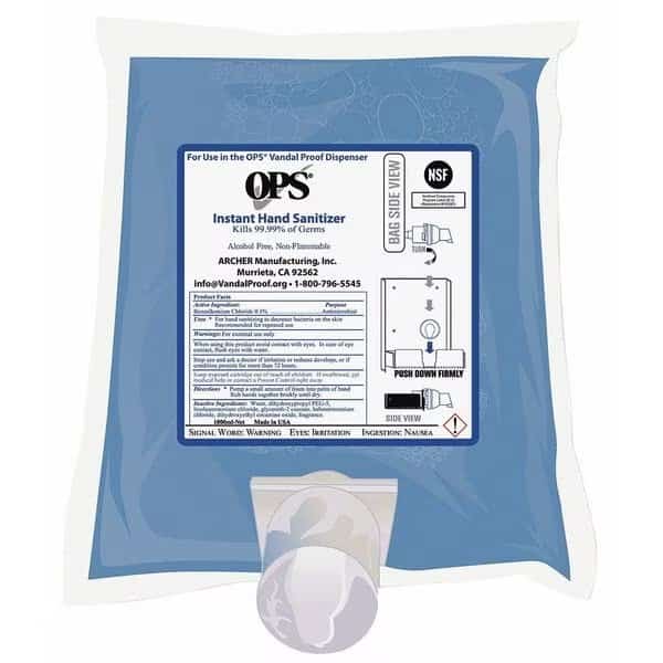 Instant Hand Sanitizer, 1000mL, Foam, PK2