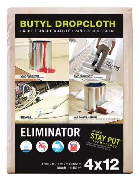 Eliminator Leakproof/SlipResistDropCloth, 4ftLx12ftW