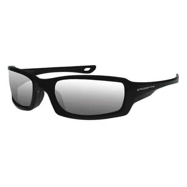 Safety Glasses, Wraparound Silver Mirror Polycarbonate Lens, Scratch-Resistant, CROSSFIRE, Mfr# 2063