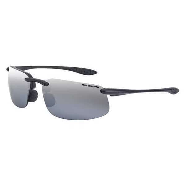 ES4, Safety Glasses Anti-Scratch, Gray Mirror Lens, Half-Frame, Wraparound