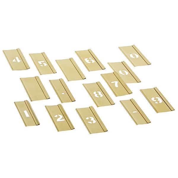 Stencil, Numbers, Brass, 1/2in.W x 1/2in.H