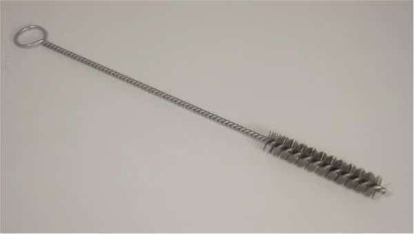 Tube and Pipe Brush, 6 in L Handle, 2 in L Brush, Silver, Wire, 8 in L Overall