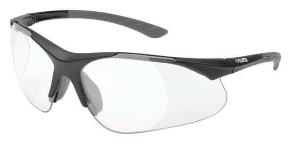 Safety Reading Glasses, Scratch-Resistant, Black Half-Frame, Clear Lens, +1.5 Diopter