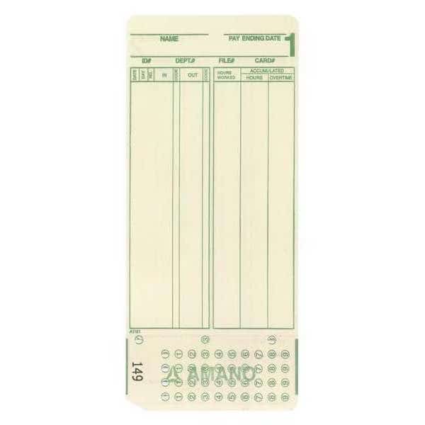 1000 Pack Time Cards For Model Number Am