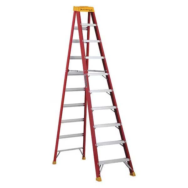 10 ft Fiberglass Stepladder, 300 lb Capacity