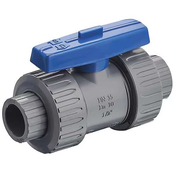 Ball Valve, Manual, CPVC, 1-1/4", FKM, Socket, BASIKS, Mfr# BT645-125VS-CP