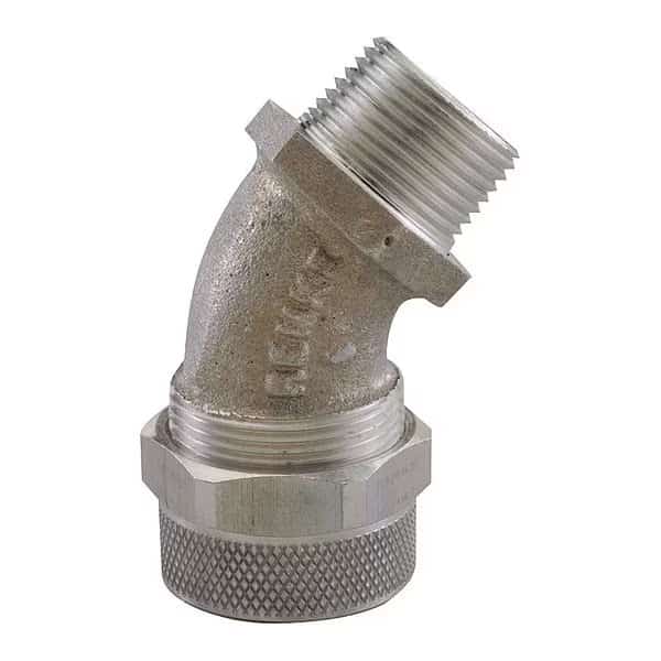 Cord Grip, Alum, 45 deg., 1-1/2", 1.00-1.125, REMKE, Mfr# RSR-45518