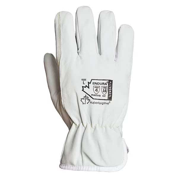 Cold Protection Cut Resistant Drivers Gloves, White, L, 1 PR