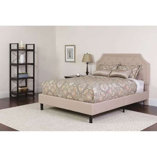 Brighton Twin Platform Bed,Beige, Mfr#: SL-BK4-T-B-GG, FLASH FURNITURE
