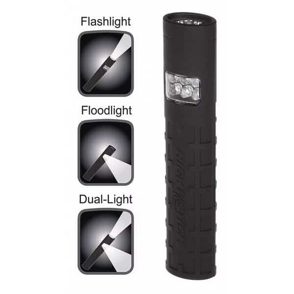 Pocket Flashlight, LED, Black, PK4