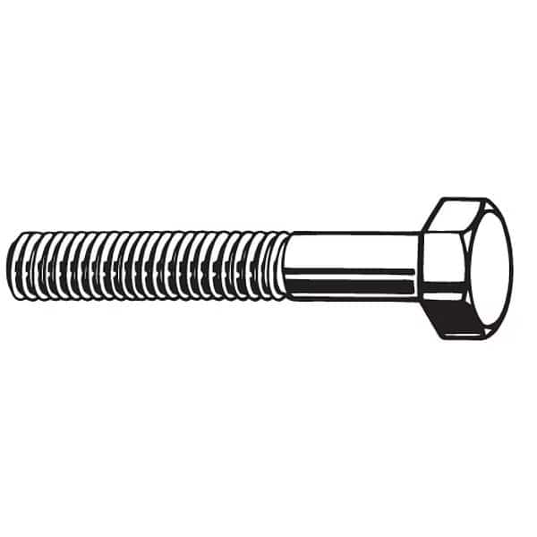 Class 8.8, M4-0.70 Hex Head Cap Screw, Zinc Yellow Steel, 10 mm L, 100 PK