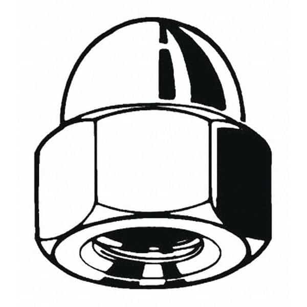 High Crown Cap Nut, M24-3.00, Steel, Zinc Plated, 42 mm H, 5 PK