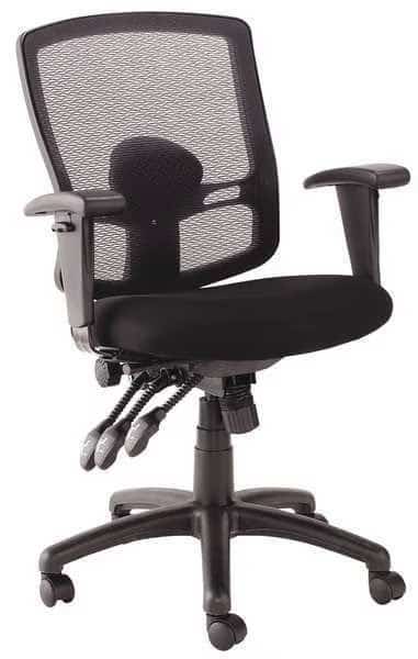 Desk Chair, Mesh, 17-7/8" to 27-3/4" Height, T-Bar Arms, Black, Alera, Mfr#: ALEET4017