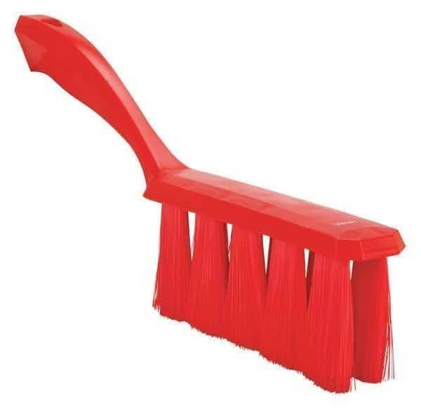 1 1/2 in W Bench Brush, Soft, 7 in L Handle, 6 1/2 in L Brush, Red, Plastic, 13 in L Overall