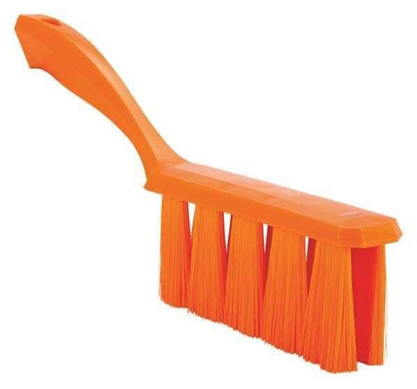 1 1/2 in W Bench Brush, Soft, 7 in L Handle, 6 1/2 in L Brush, Orange, Plastic, 13 in L Overall