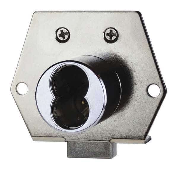 Drawer Dead Bolt with Interchangeable Core, Brushed Chrome, 1-1/16" For Door Thickness
