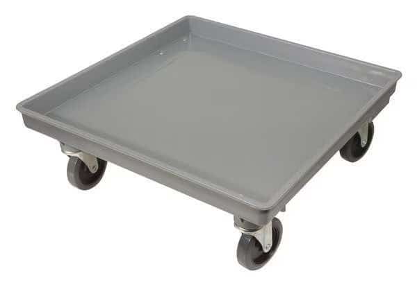 22" x 22" x 4-1/2" Plastic Dish Dolly, Gray