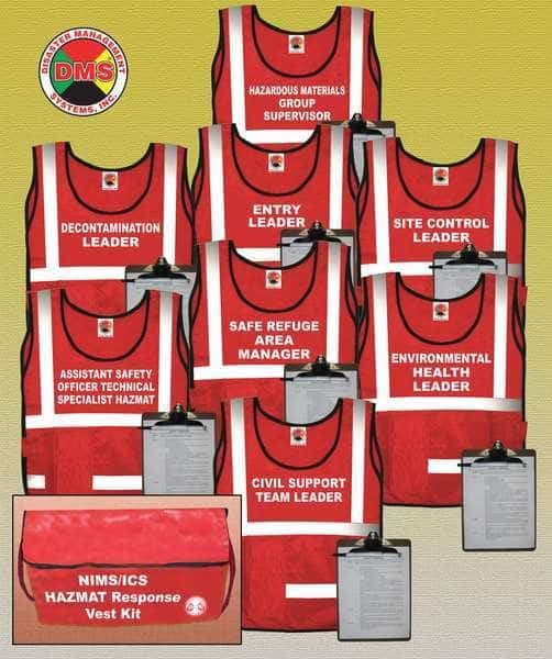 Hazardous Materials Vest Kit, 8 Vests