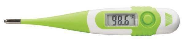 Digital Thermometer, Plastic, 1 in L, 0.75 in W, Green/White